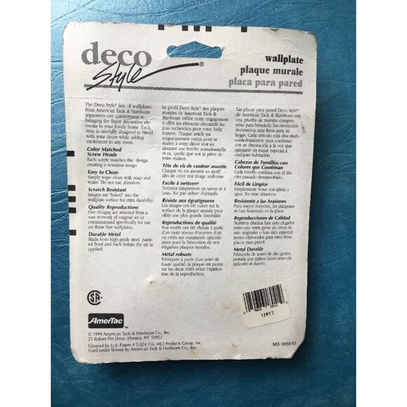 Deco Style Light Switch Plate Wall Plate Metal American Tack & Hardware 1999 - Picture 5 of 5